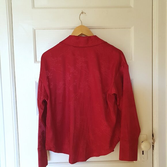 Red Satin Blouse - TWIK - Picture 2 of 3